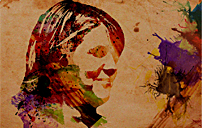 Abstrakt - vattenfärgbild av en kvinna